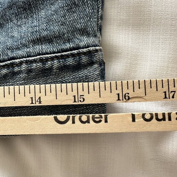 Life In Progress 80s Cropped Style Women's Denim Trucker Vest SZ M Biker Boho - Picture 5 of 8